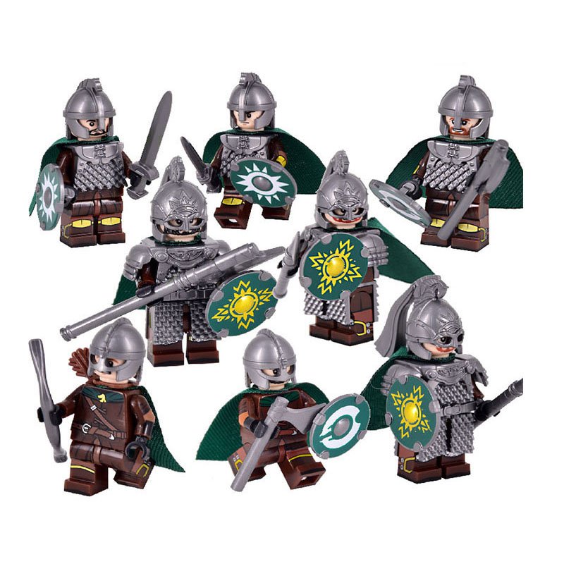 8PCS LOTR Rohan Royal Guards Heavy Armor Assortment Minifigure Set