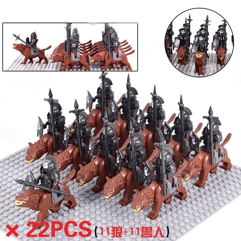 22PCS LOTR Uruk-hai Riders Heavy Pikes Minifigure Set