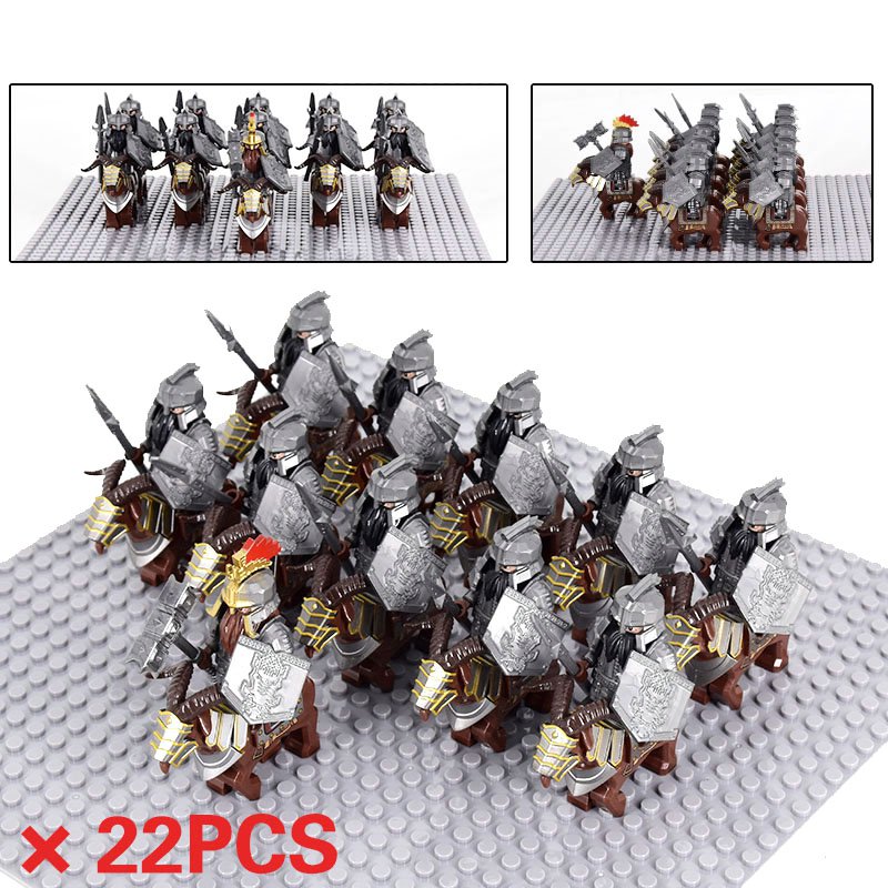 22PCS LOTR Mounted Horned Sheep Dwarf Heavy Pikes Minifigure Set