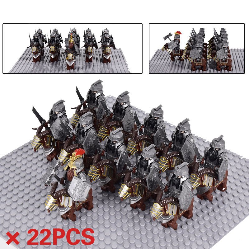 22PCS LOTR Mounted Horned Sheep Dwarf Heavy Shortswords Minifigure Set