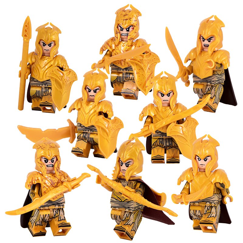 8pcs LOTR Custom Heavy Armored Silvan Elves Minifigures Set