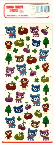kawaii Mind Wave forest bears sticker sheet
