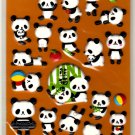 kawaii Kamio Japan puffy panda sticker sheet USED