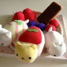 kawaii San-x nyanko desserts plush set 2003 USED