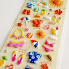 Clothes Pin Japan summer vacation puffy sticker sheet