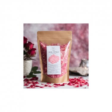 Natural, Handcrafted Rose Petals Scented Women's Bath Salts 4 Oz