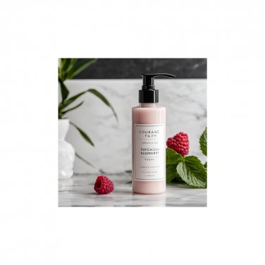 Natural, Handcrafted Patchouli Raspberry Scented Unisex Hemp & Cocoa Butter Body Lotion