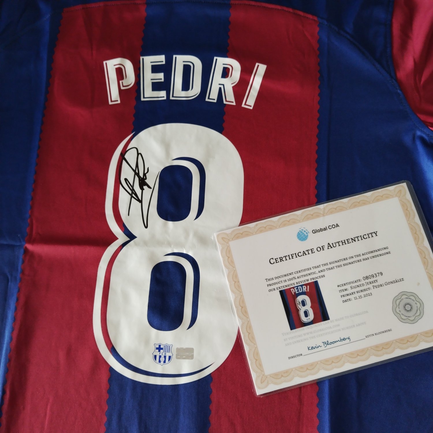 Pedri Hand Signed Autographed Barcelona FC Home Jersey Shirt COA