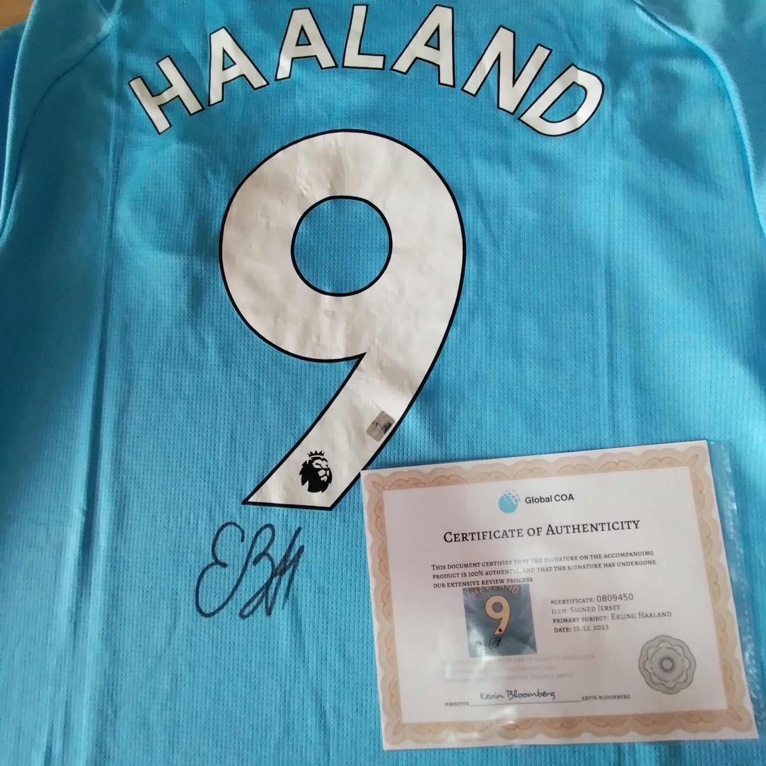 Erling Haaland Signed Autographed Manchester City Shirt Jersey COA