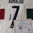 Cristiano Ronaldo Hand-Signed Portugal White Jersey Shirt COA
