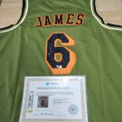 LeBron James Signed Autographed Los Angeles Lakers Green Jersey COA