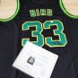 Lary Bird Signed Framed NBA Boston Celtics Black Jersey COA