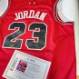 Michael Jordan Signed Framed NBA Chicago Bulls Nike Jersey Red COA