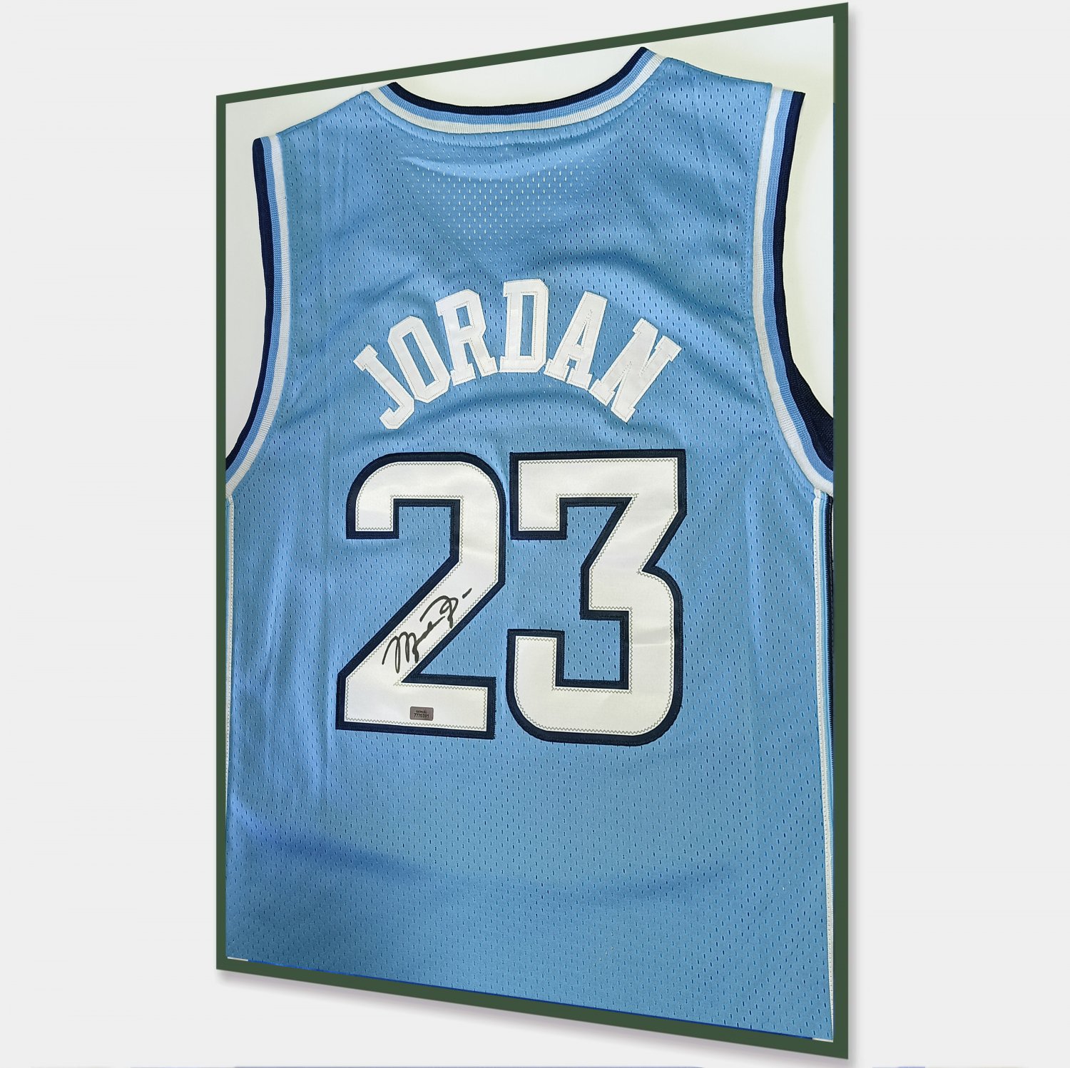 Michael Jordan Signed Framed #23 NBA North Carolina Blue Jersey COA