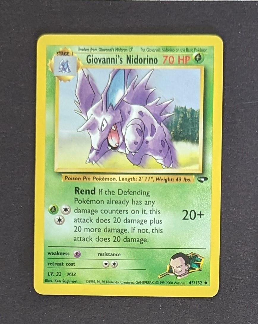 Giovanni's Nidorino 45/132 Gym Challenge Pokemon Cards Mint