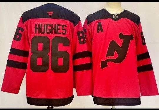 NWT Jack Hughes #86 Red New Jersey Devils 2024 Stadium Series
