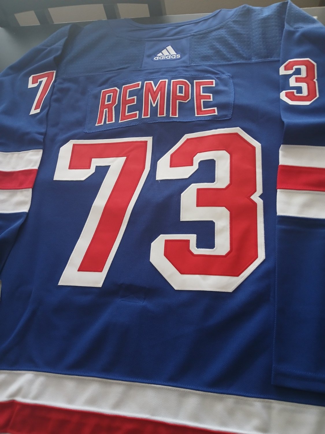NWT Matt Rempe New York Rangers Adidas Home Breakaway Jersey 3xl - Blue