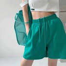 Women's Summer High Waist Wide Leg Casual Loose Soft Sports Short Green