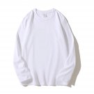 Men's Long-sleeved  T Shirt Round-collar Solid-color  T-shirt White