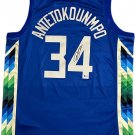 Giannis Antetokounmpo Jersey Milwaukee Bucks Hand Signed Blue Autographed BECKETT COA