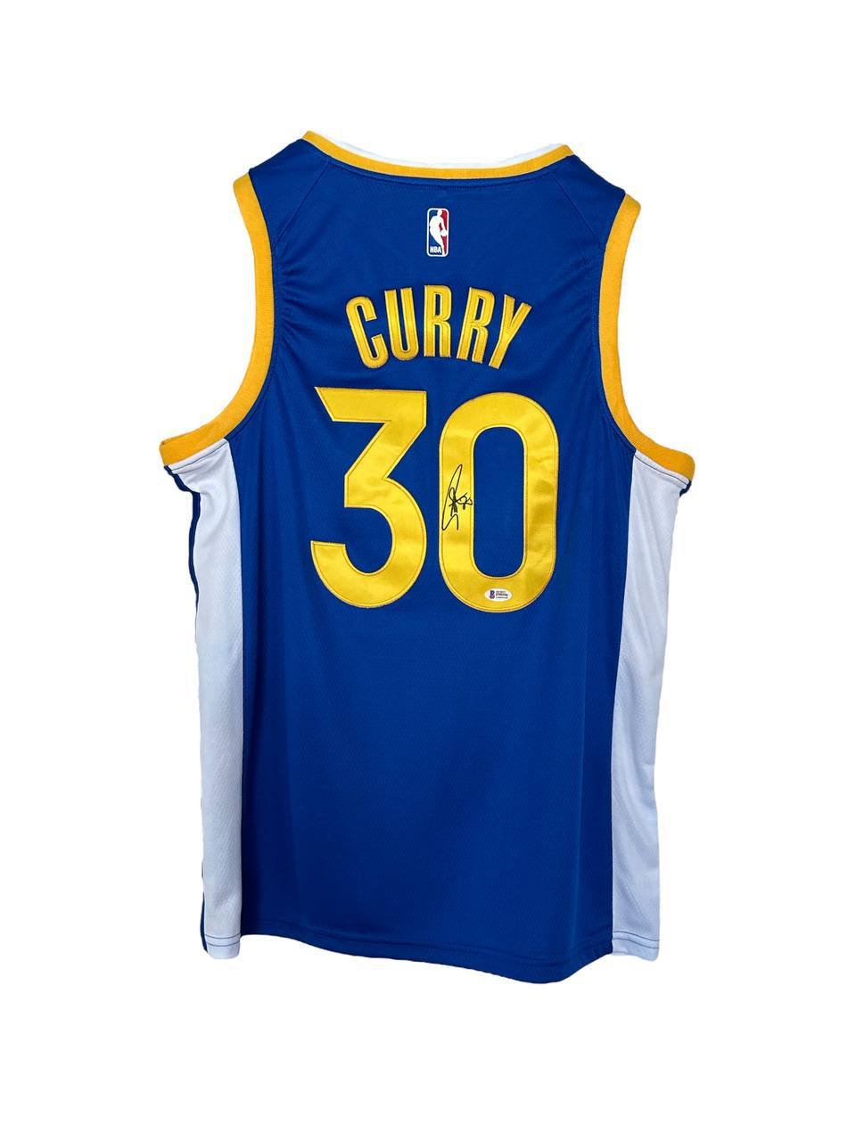 STEPHEN CURRY Blue Hand Signed Jersey GOLDEN STATE WARRIORS BAS COA