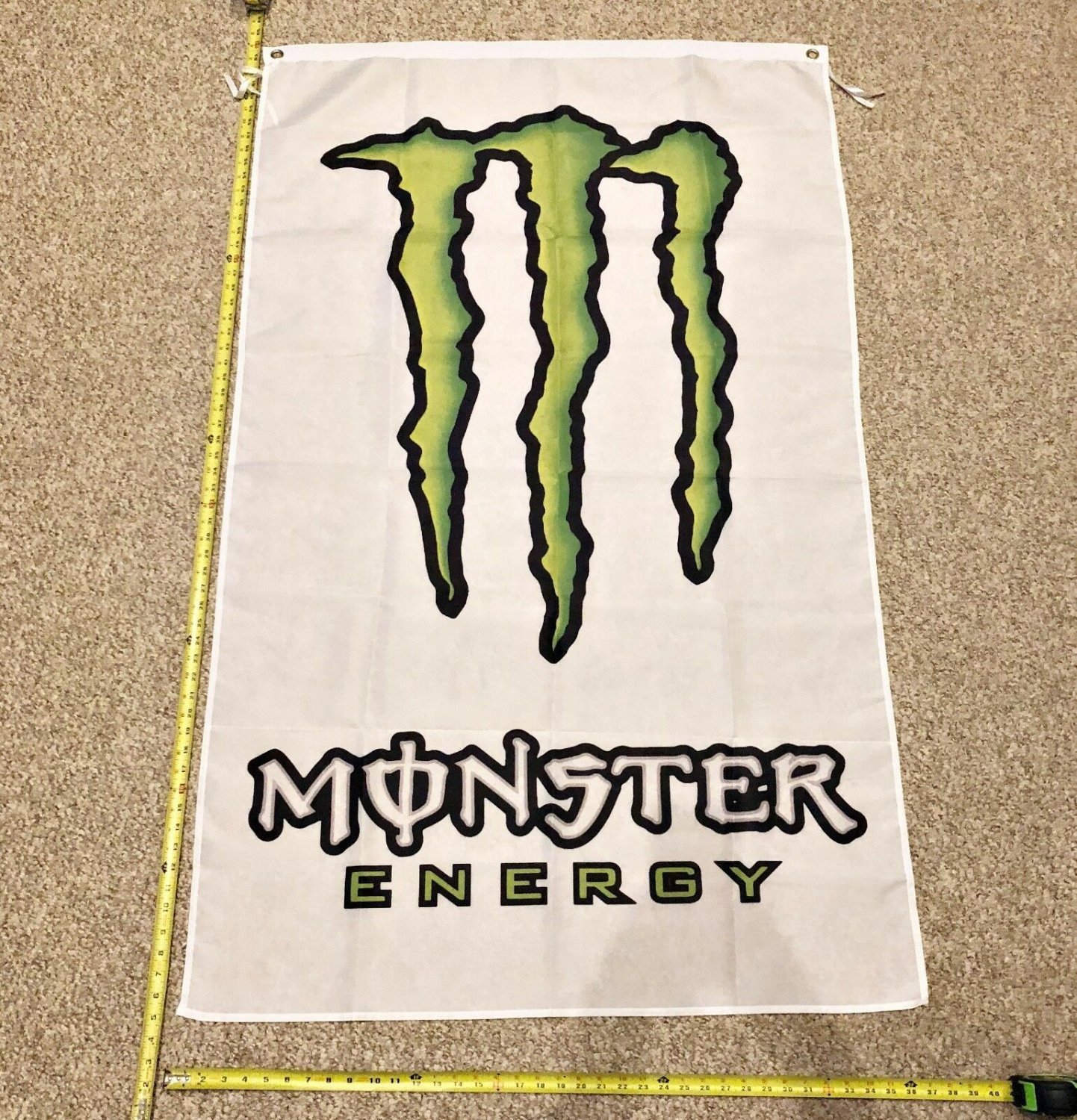 Monster Energy 3x5ft Flag vertical Green M Power Drink Poster