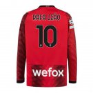 2025 ac milan rafa leao 10 jersey home football soccer long sleeves jersey ac milan