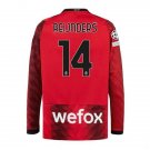 2025 ac milan reijders 14 jersey home football soccer long sleeves jersey ac milan