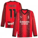 2025 ac milan pulisic #11 jersey home long sleeves
