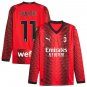 2025 ac milan pulisic #11 jersey home long sleeves