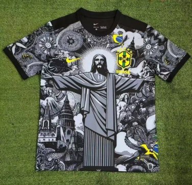 2025 brazil christ the redeemer version black jersey