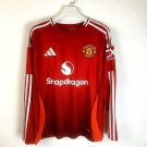2025 man united home long sleeves soccer jersey