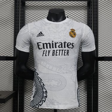 2025 real madrid white black dragon jersey