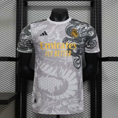 2025 real madrid white black dragon jersey_1