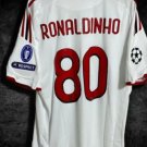 AC Milan 2009 10 Retro Jersey RONALDINHO 80 Away New Soccer Jersey AC Milan