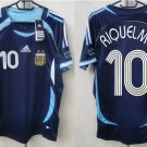 Argentina 2006 Retro Jersey RIQUELME 10 Away New Soccer Jersey