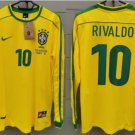 Brazil 1998 Retro Jersey RIVALDO 10 Home New Soccer Jersey Brazil