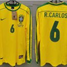 Brazil 1998 Retro Jersey RONALDO 6 Home New Soccer Jersey Brazil
