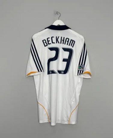 LA GALAXY Retro 2008 09 Jersey BECKAM Home Retro Shirt Soccer Men's
