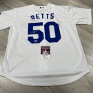 MLB WHITE JERSEY Mookie Betts SIGNED AUTOGRAPHED Los-Angeles Dodgers JSA COA