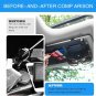 QODOLSI 1 PC Car Sun Visor Storage Bag, 11.41" x 5.9" PU Leather Zipper Style Bu