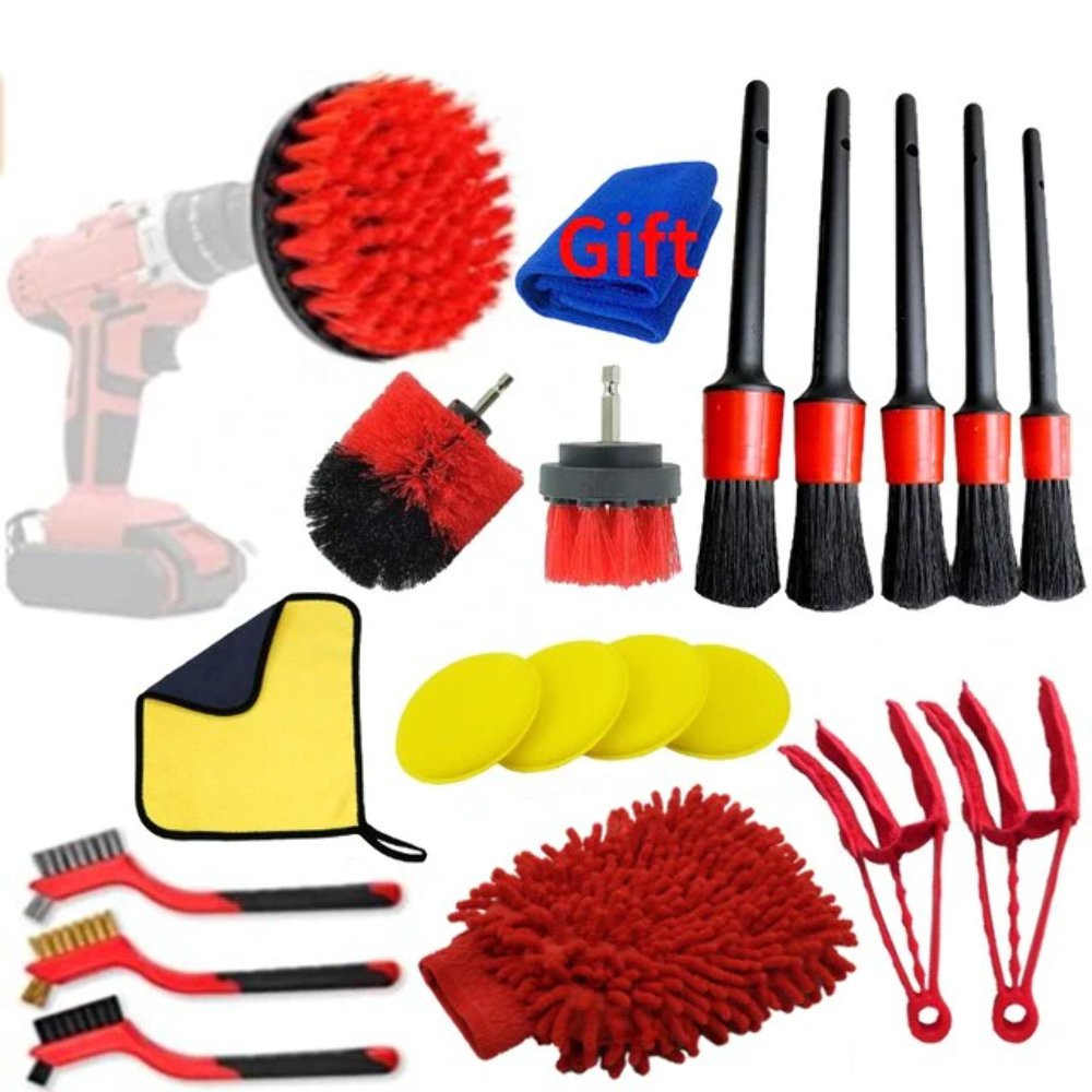 New Detailing Brushes Set for Auto Cleaning, Car Rims, Automotive Air Cleaning,