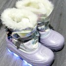 Disney Frozen Elsa Anna Olaf Girls Light-Up LED Winter Snow Boots Size 12 VG