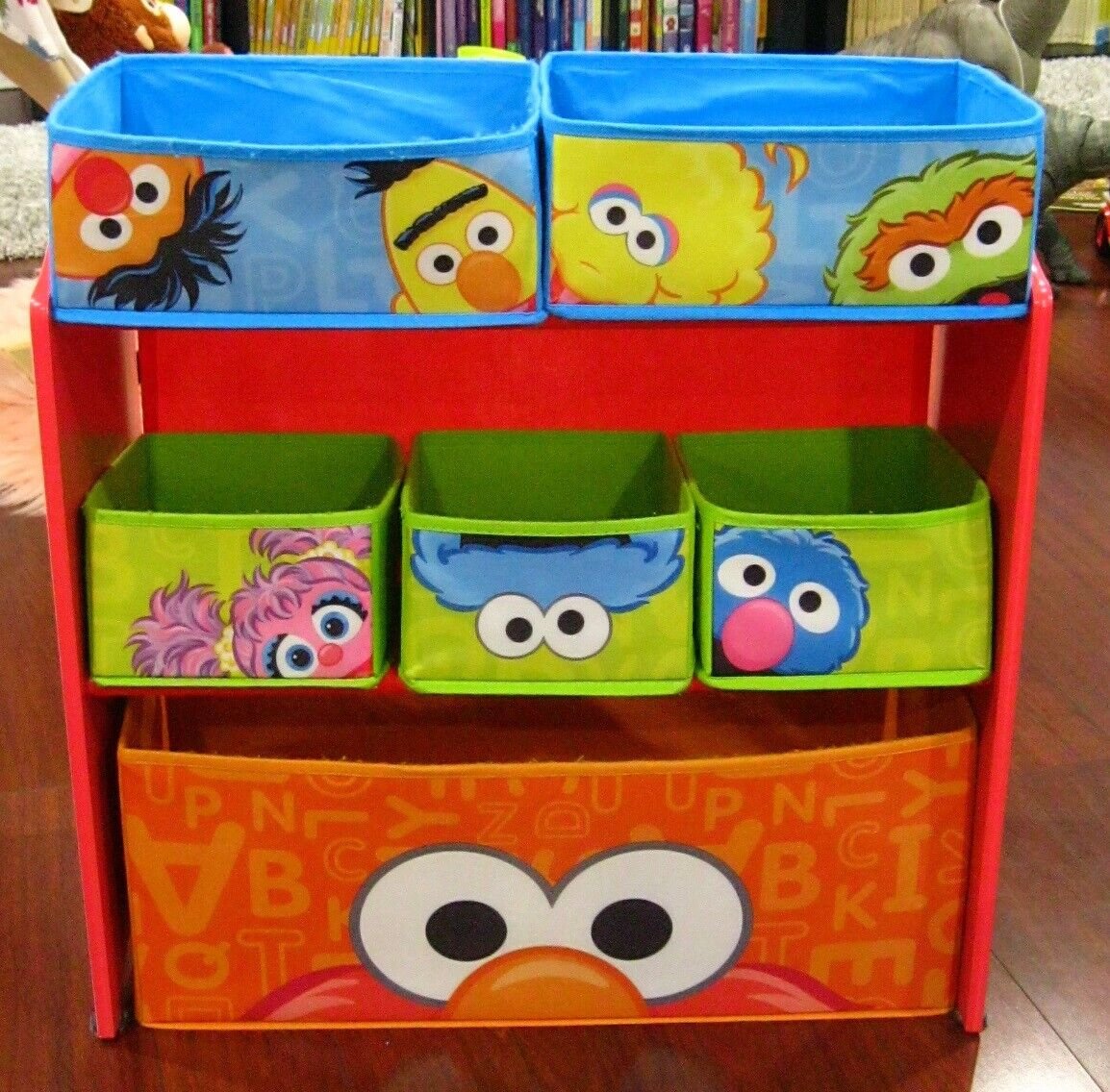 SESAME STREET Elmo Toy Organizer Storage Bins Kids Playroom Box Chest ...