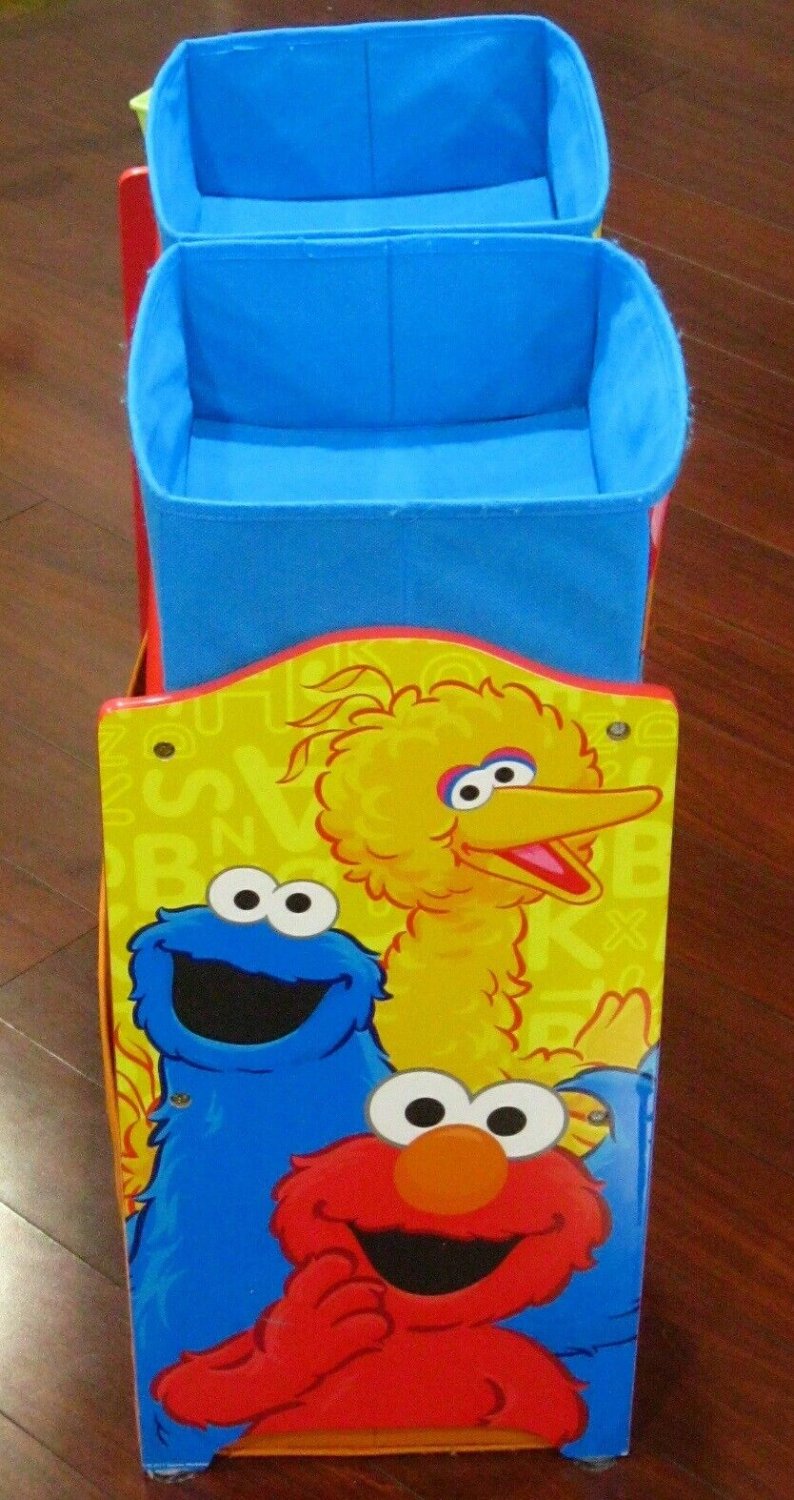 SESAME STREET Elmo Toy Organizer Storage Bins Kids Playroom Box Chest ...