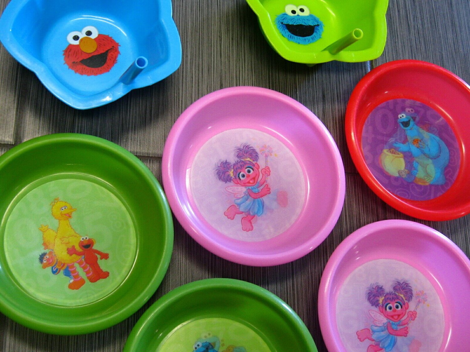 7 SESAME STREET Cereal Snack Straw BOWL School Kid Toddlers ELMO BIG ...