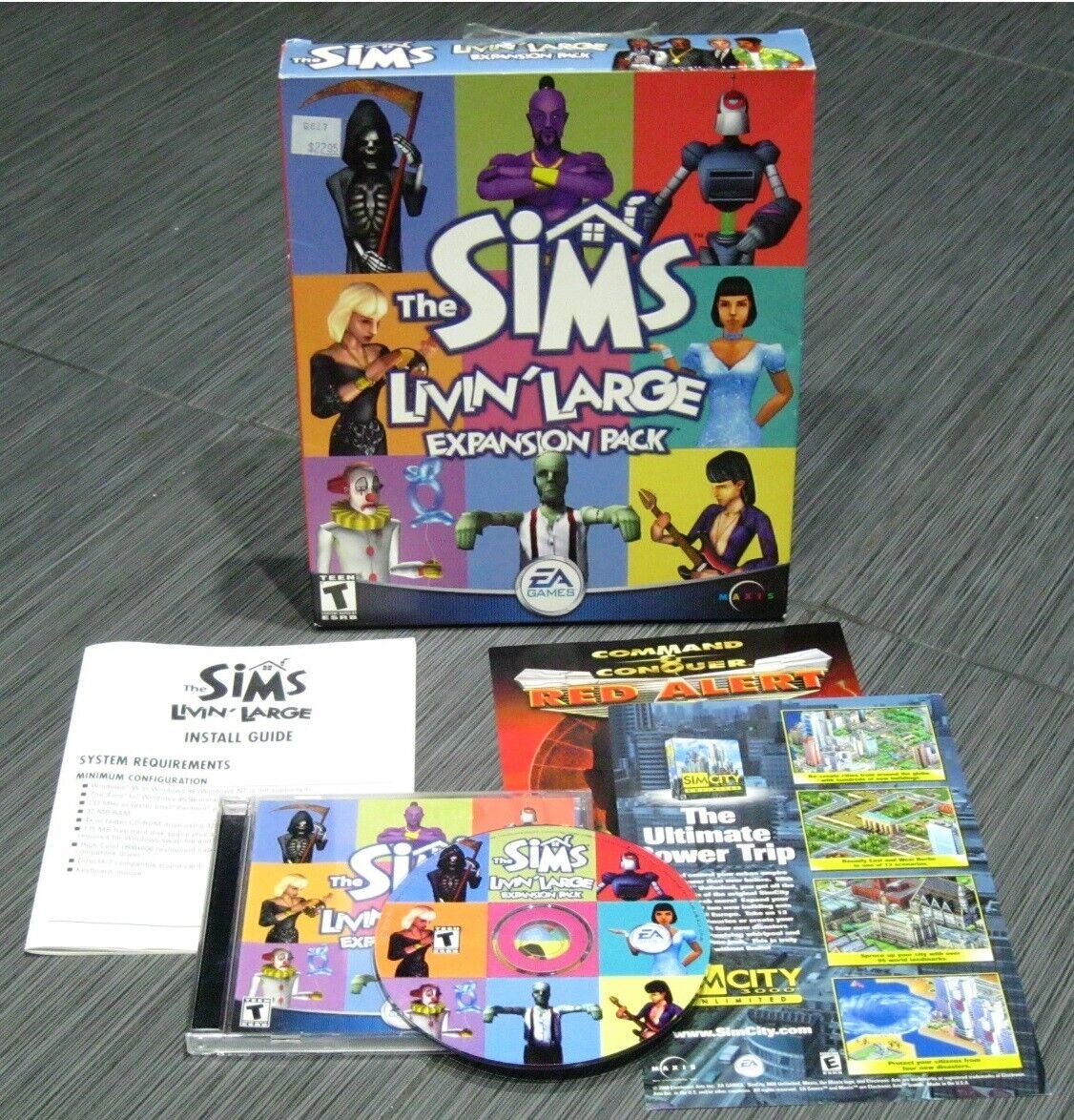 Sims Livin' Large Expansion Pack Big Box PC Game w/Box