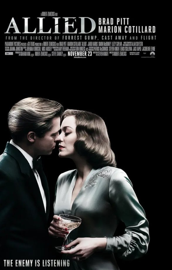 Allied (Blu-ray) 2016 Free Shipping