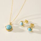 925 sterling silver necklace for women, fashionable sea stone pendant