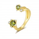 New S925 sterling silver ring for girls green zircon rings